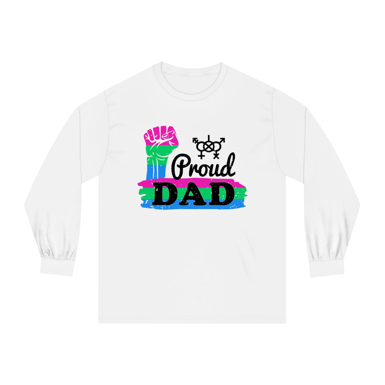Polysexual Pride Flag Unisex Classic Long Sleeve Shirt - Proud Dad Printify