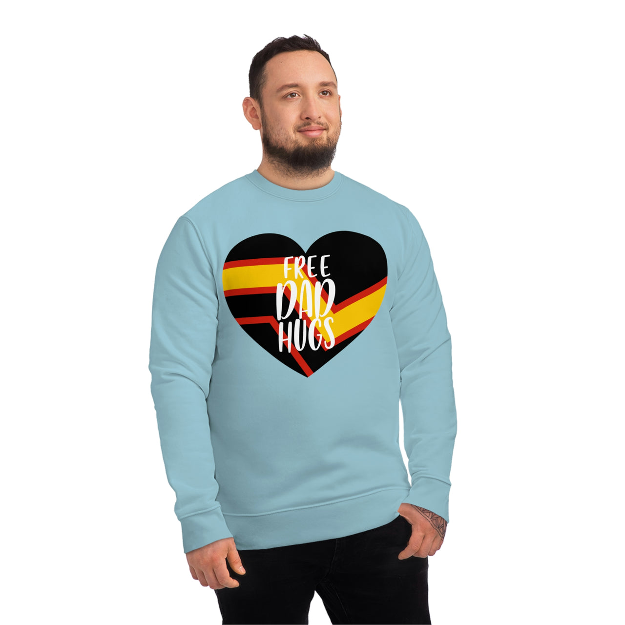 Rubber Pride Flag Sweatshirt Unisex Size - Free Dad Hugs Printify