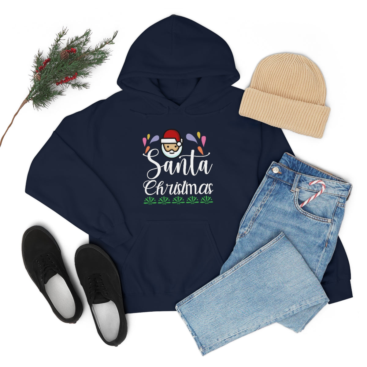 Merry Christmas Hoodie Unisex Custom Hoodie , Hooded Sweatshirt , Santa Christmas Printify