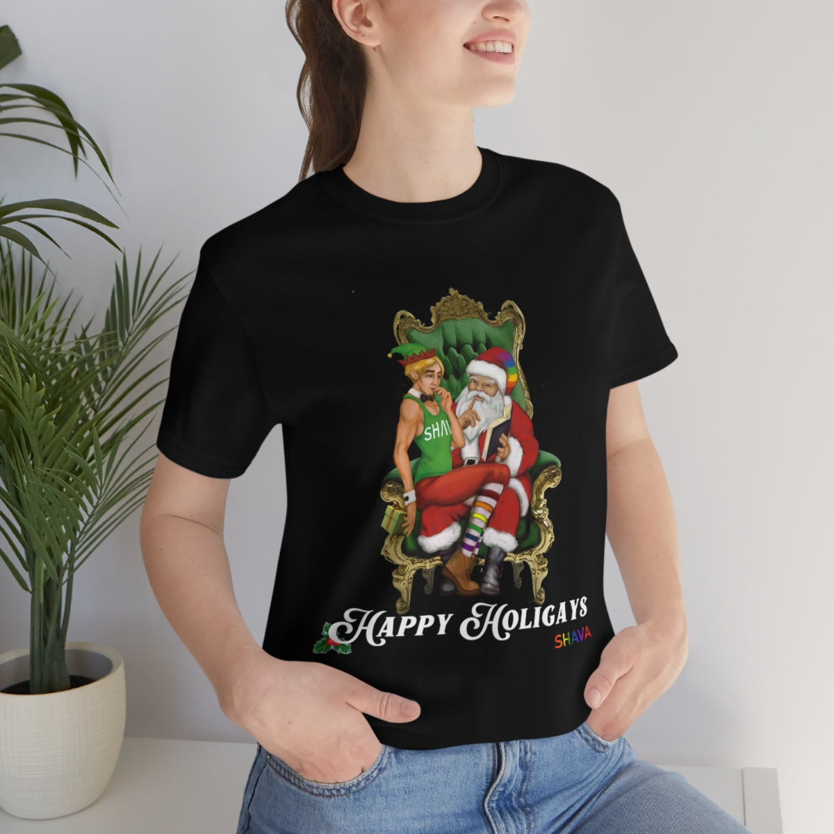 Classic Unisex Christmas LGBTQ Holigays T-Shirt - Holigay (White) Printify