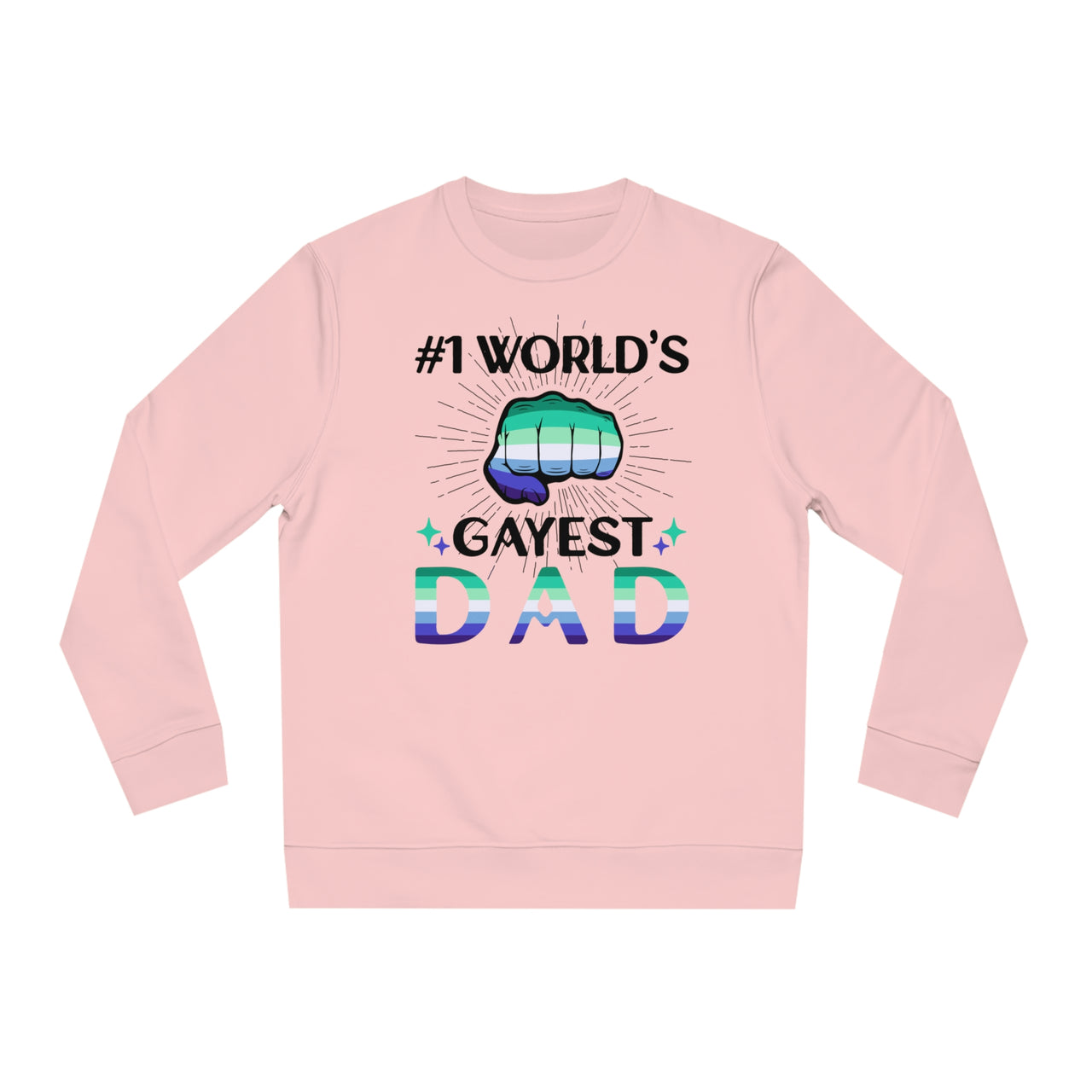 Gay Pride Flag Sweatshirt Unisex Size - #1 World's Gayest Dad Printify