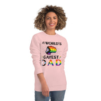 Thumbnail for Progress Pride Flag Sweatshirt Unisex Size - #1 World's Gayest Dad Printify