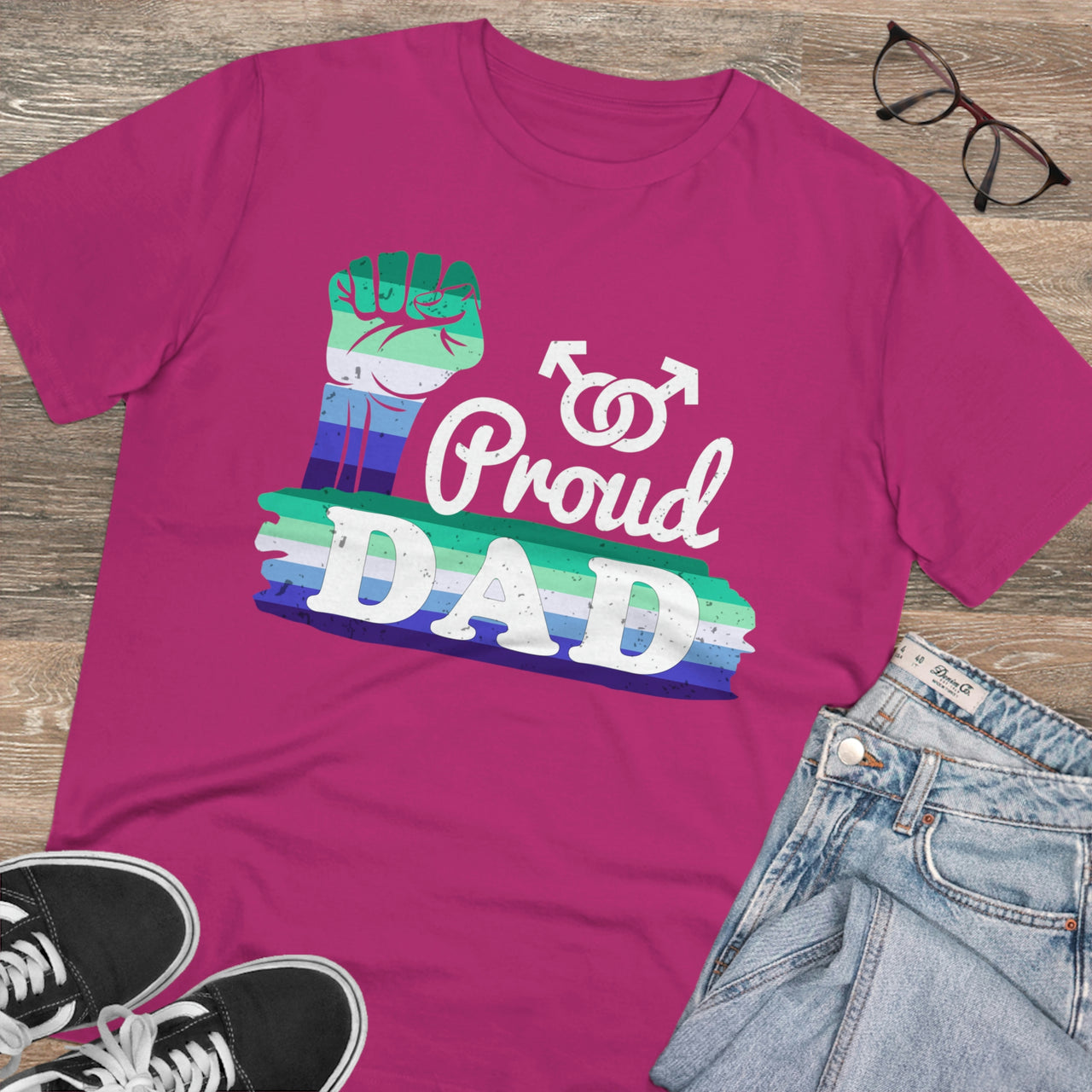 Gay Pride Flag T-shirt Unisex Size - Proud Dad Printify