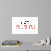 Thumbnail for Affirmation Feminist Pro Choice Wall Decals - I Am Powerful (black with pink) Printify