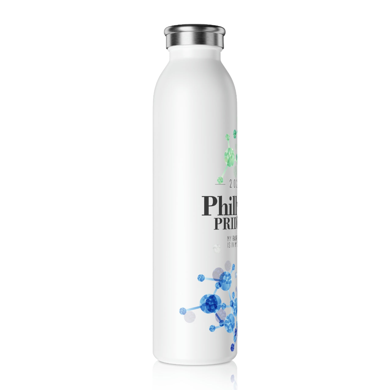 Gay Flag Slim Water Bottle Philly Pride - My Rainbow is In My DNA SHAVA CO