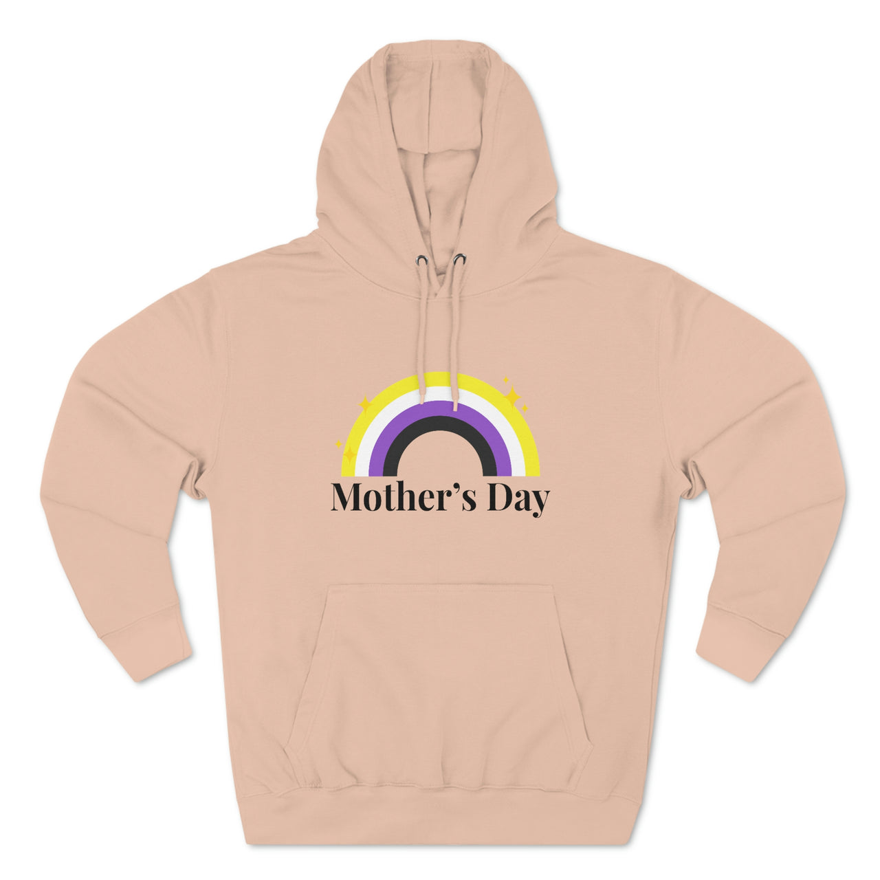 Nonbinary Flag Mother's Day Unisex Premium Pullover Hoodie - Mother's Day Printify