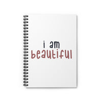 Thumbnail for Affirmation Feminist Pro Choice Ruled Line Spiral Notebook - I Am Beautiful (Pink) Printify