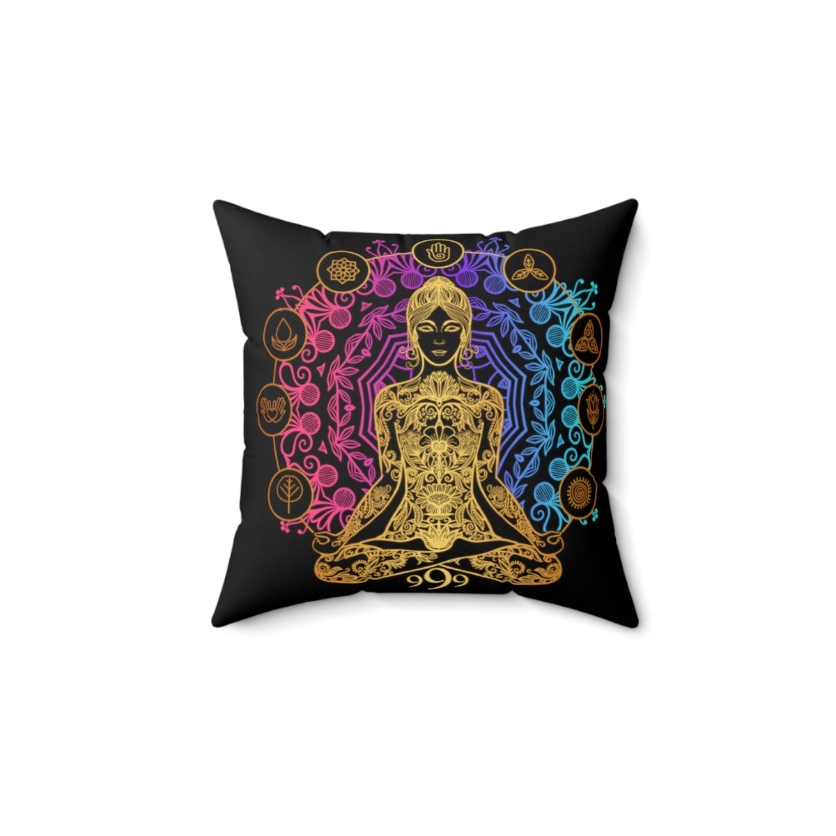 Yoga Spiritual Meditation Spun Polyester Square Pillow - Release 999 Angel Number Printify