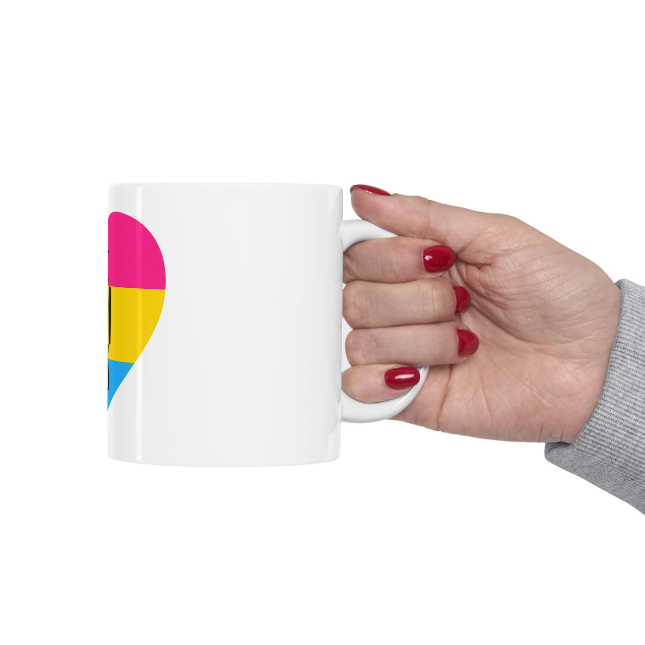Pansexual Flag Ceramic Mug  - Free Mom Hugs Printify
