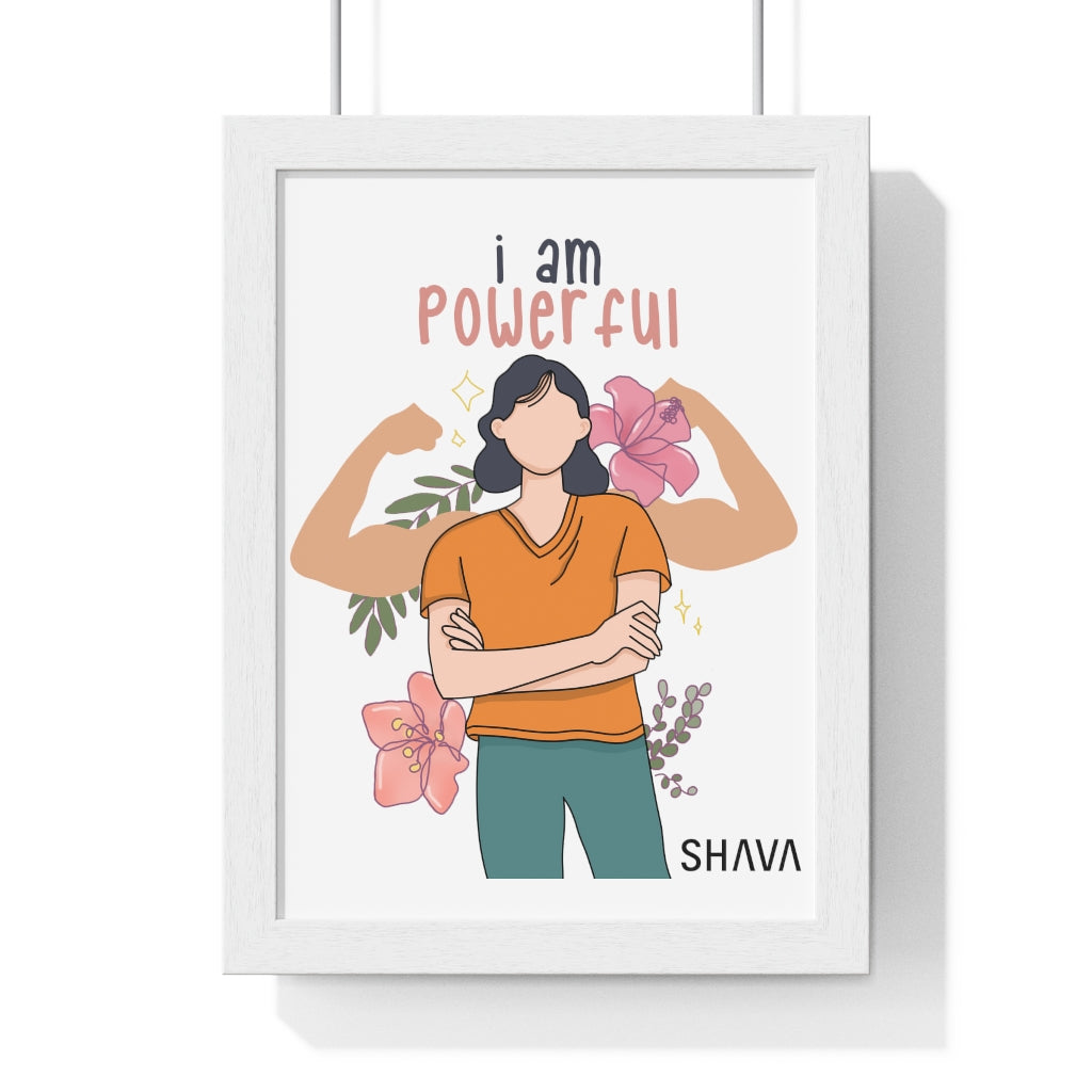 Affirmation Feminist Pro Choice Premium Framed Vertical Poster - I Am Powerful Printify