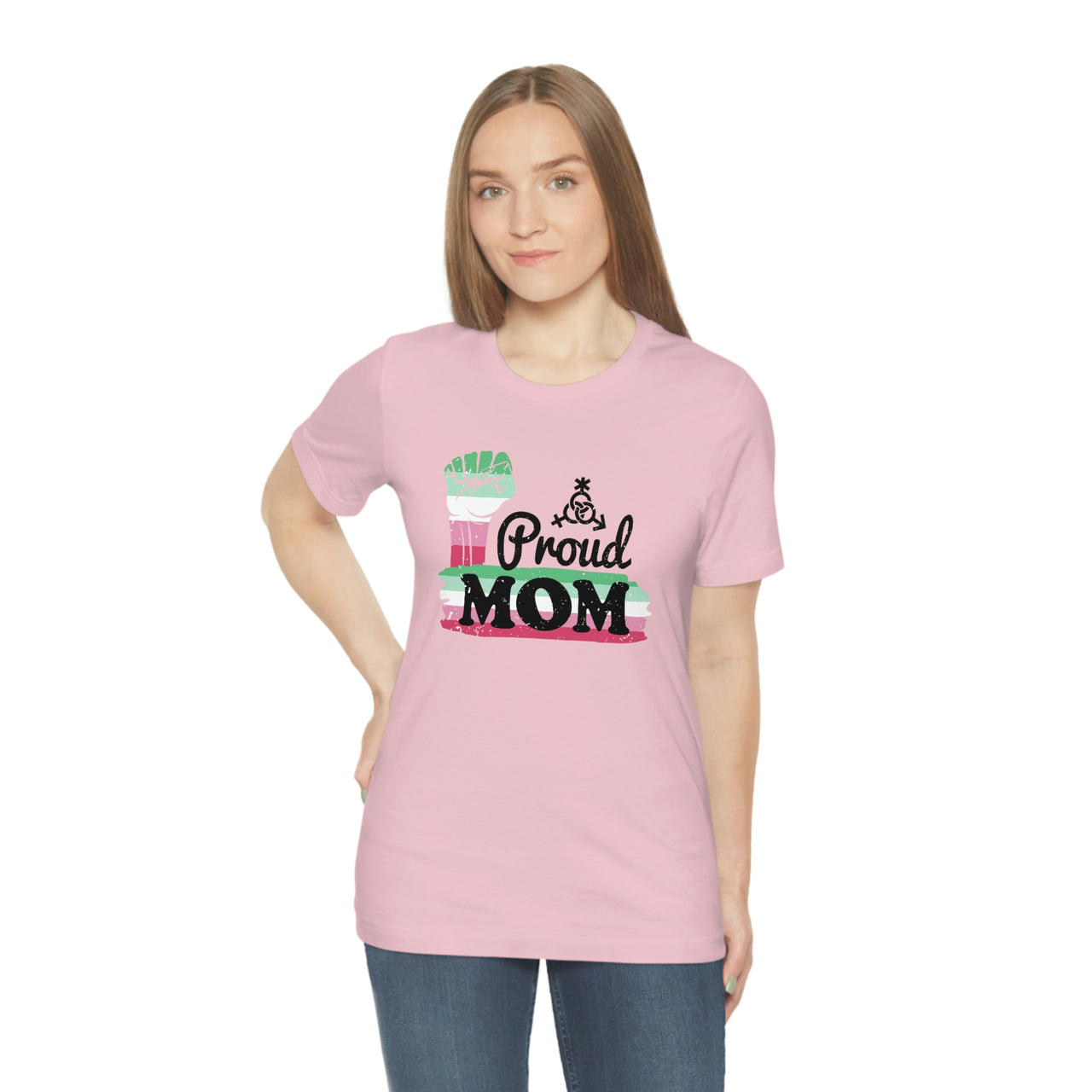Abrosexual Pride Flag Mother's Day Unisex Short Sleeve Tee - Proud Mom SHAVA CO