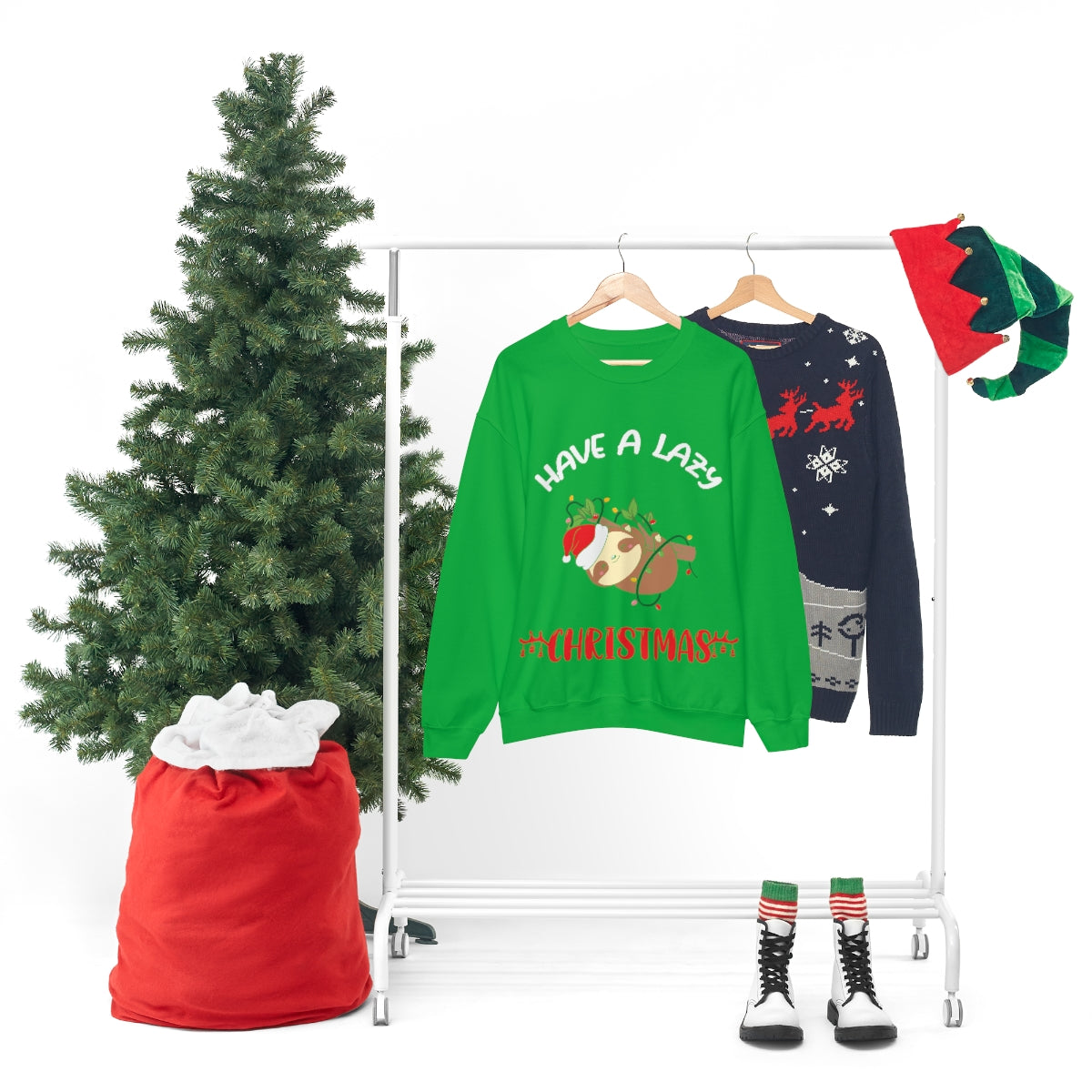 Merry Christmas Unisex Sweatshirts , Sweatshirt , Women Sweatshirt , Men Sweatshirt ,Crewneck Sweatshirt, Have a Lazy Christmas Printify