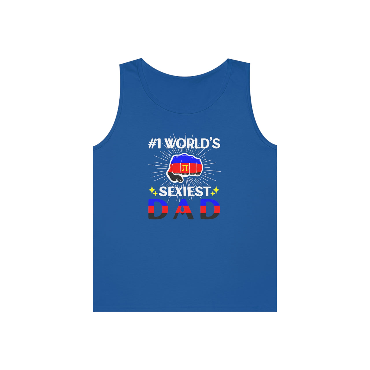 Polyamory Pride Flag Heavy Cotton Tank Top Unisex Size - #1 World's Sexiest Dad Printify