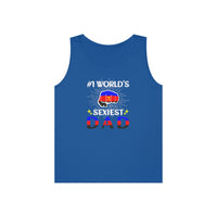 Thumbnail for Polyamory Pride Flag Heavy Cotton Tank Top Unisex Size - #1 World's Sexiest Dad Printify