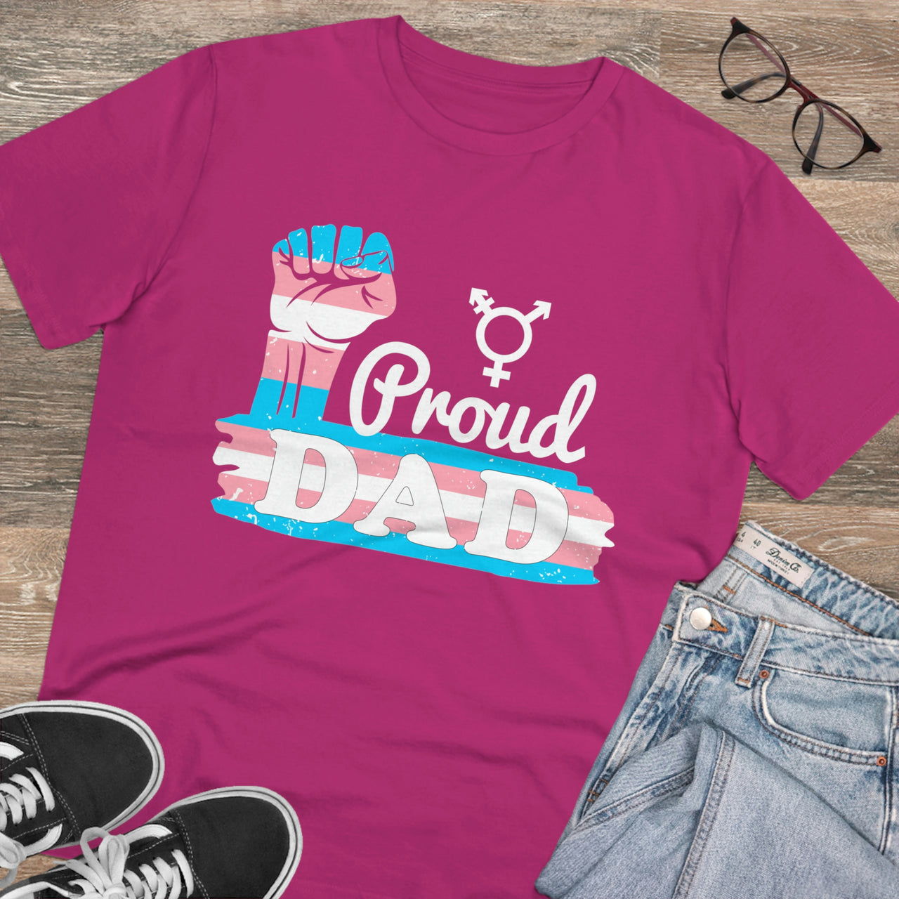 Transgender Pride Flag T-shirt Unisex Size - Proud Dad Printify