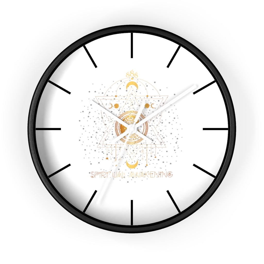 Yoga Spiritual Meditation Wall clock - Awakening 888 Angel Number Printify