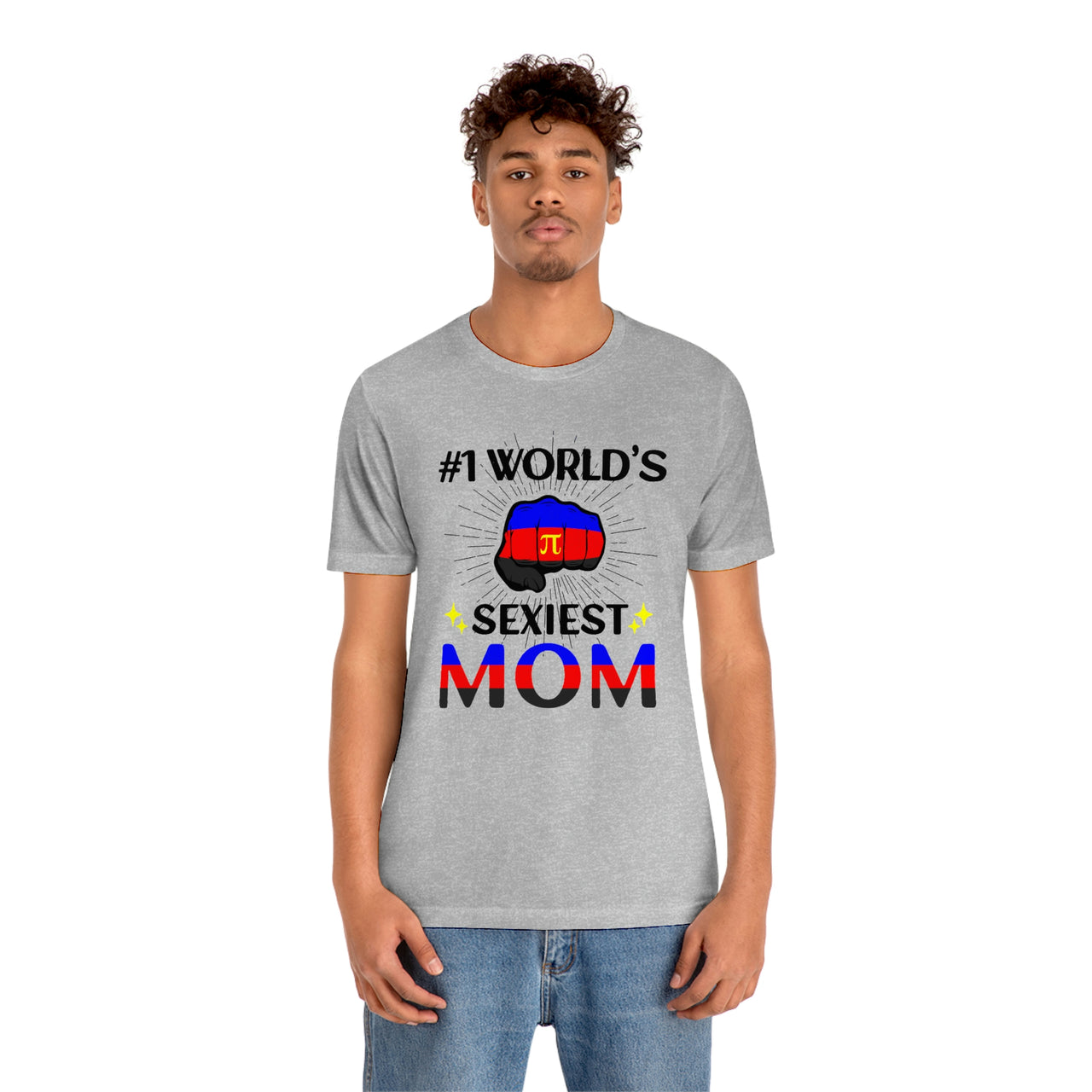 Polyamory Pride Flag Mother's Day Unisex Short Sleeve Tee - #1 World's Sexiest Mom Printify