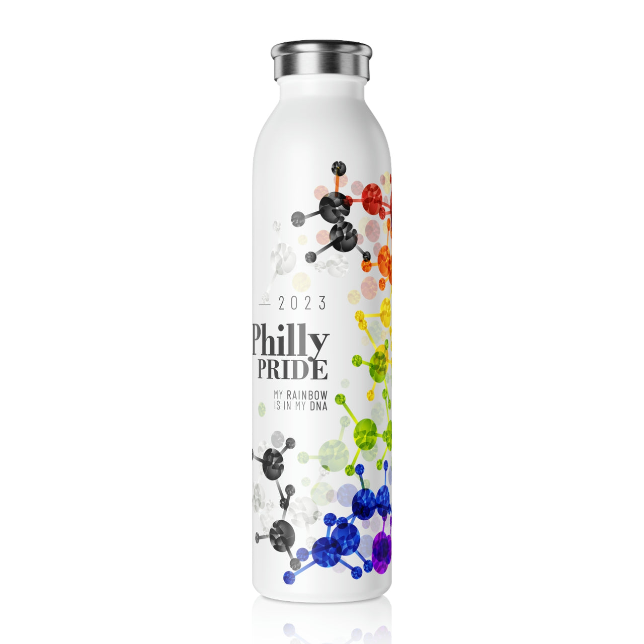 Straight Ally Flag Slim Water Bottle Philly Pride - My Rainbow is In My DNA SHAVA CO