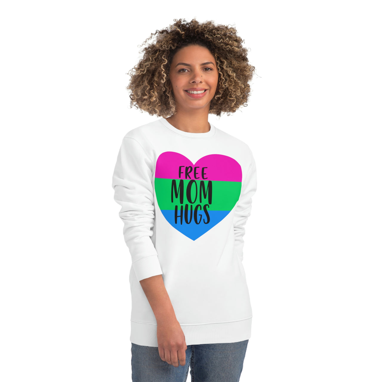 Polysexual Pride Flag Sweatshirt Unisex Size - Free Mom Hugs Printify