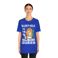 Thumbnail for Classic Unisex Christmas LGBTQ T-Shirt - Glory hole to the Newborn Queen Printify