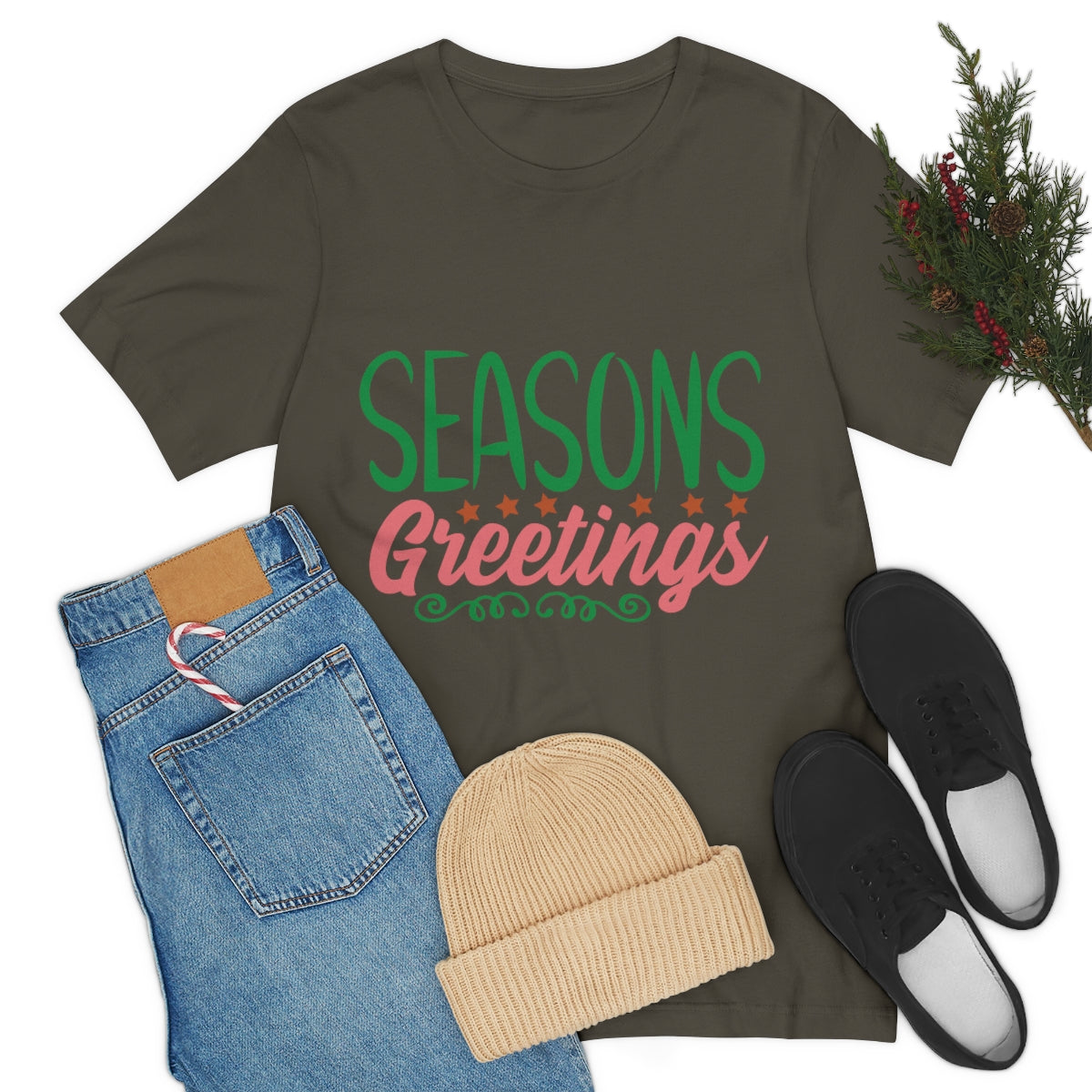 Classic Unisex Christmas T-shirt - Season’s Greetings Printify