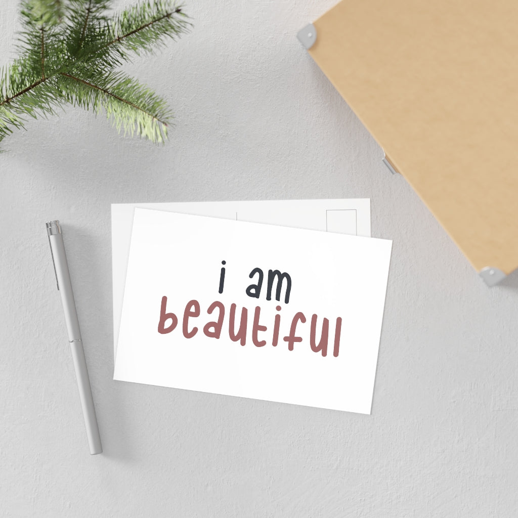 Affirmation Feminist Pro Choice Fine Art Postcard - I Am Beautiful Printify