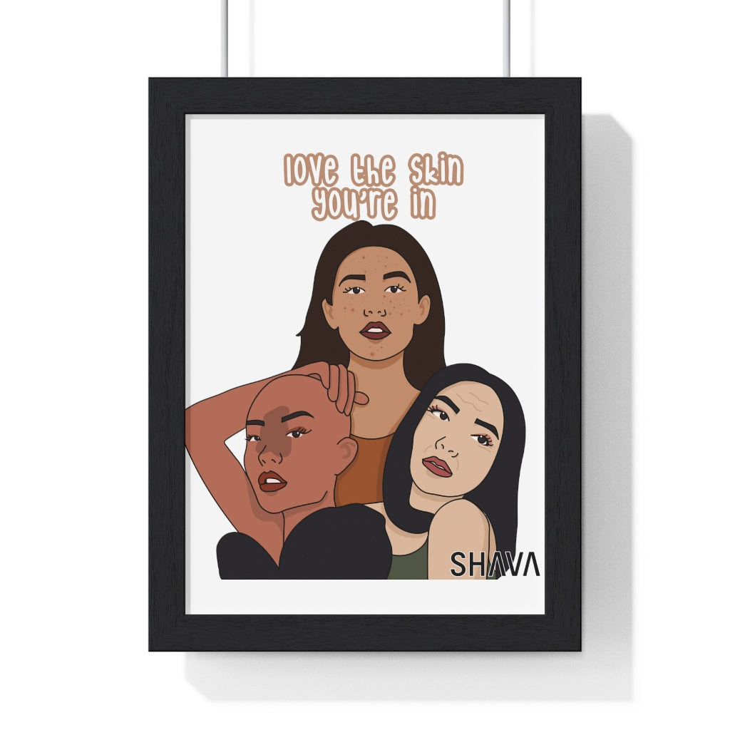 Affirmation Feminist Pro Choice Premium Framed Vertical Poster - Love The Skin I'm In Printify