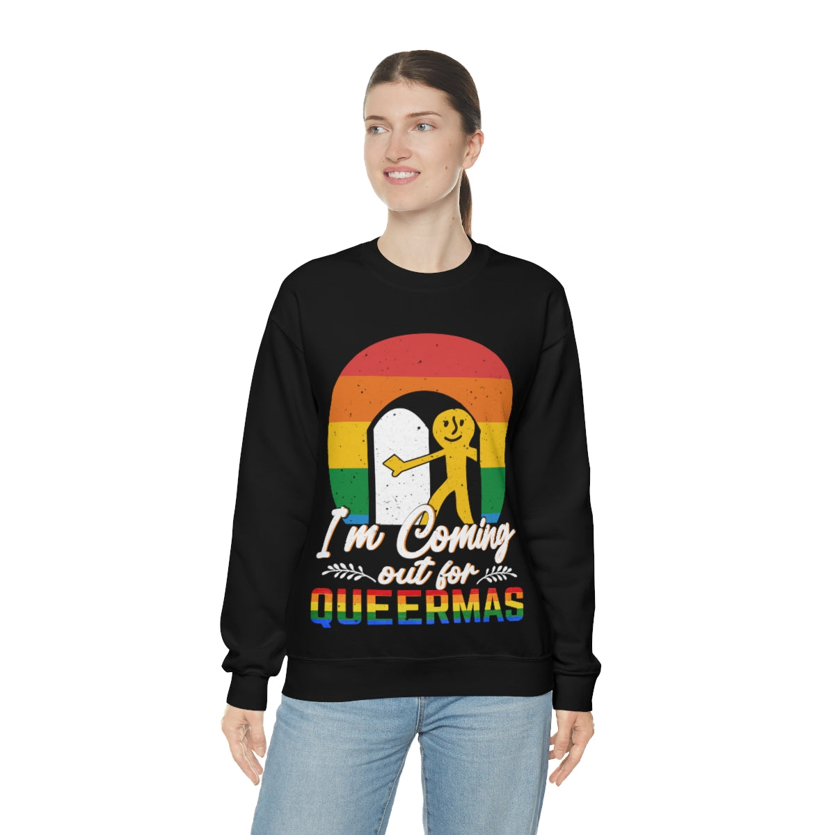 Unisex Christmas LGBTQ Heavy Blend Crewneck Sweatshirt - I’M Coming Out For Queermas Printify
