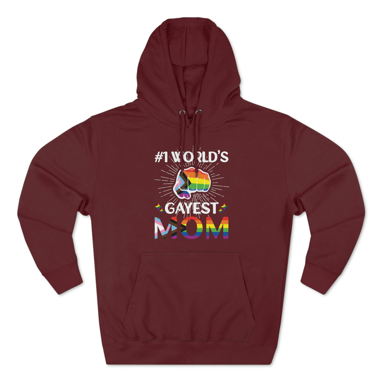 Progress Flag Mother's Day Unisex Premium Pullover Hoodie - #1 World's Gayest Mom Printify