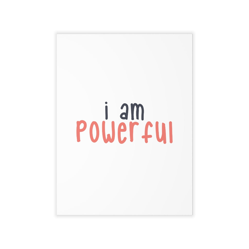 Affirmation Feminist Pro Choice Wall Decals - I Am Powerful (black with orange) Printify