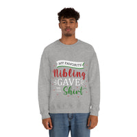 Thumbnail for Christmas Unisex Sweatshirts , Sweatshirt , Women Sweatshirt , Men Sweatshirt ,Crewneck Sweatshirt, MY Favorite Nibling gave me this shirt Printify