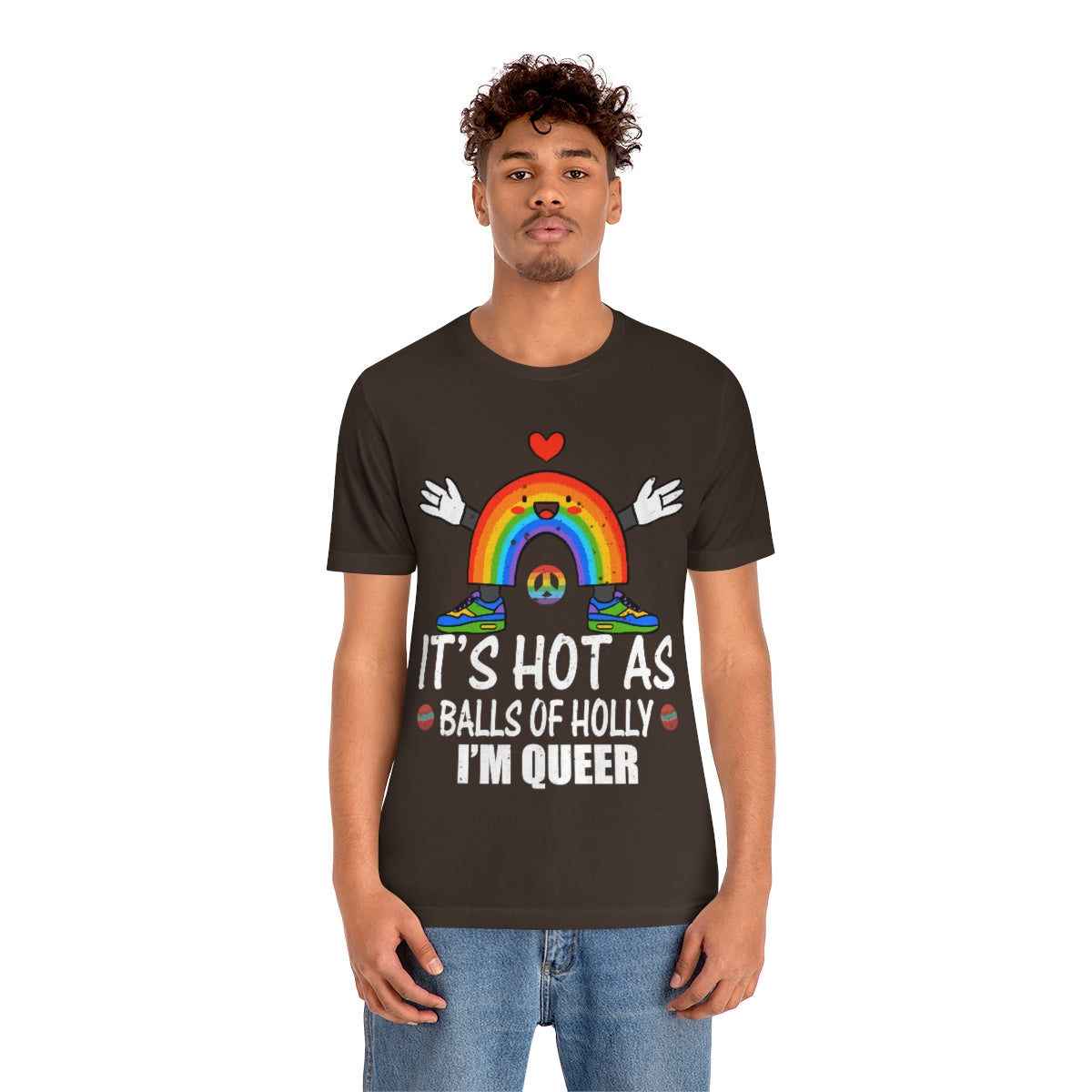 Classic Unisex Christmas LGBTQ T-Shirt - It’s Hot As Balls Of Holly I’m Queer Printify