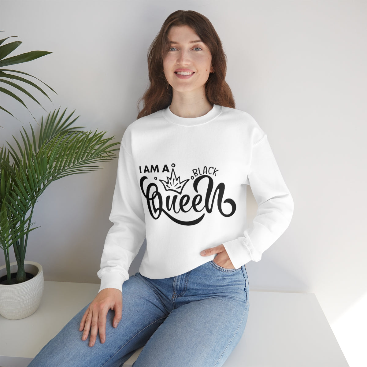 Affirmation Feminist Pro Choice Sweatshirt Unisex  Size – I Am a Black Queen Printify