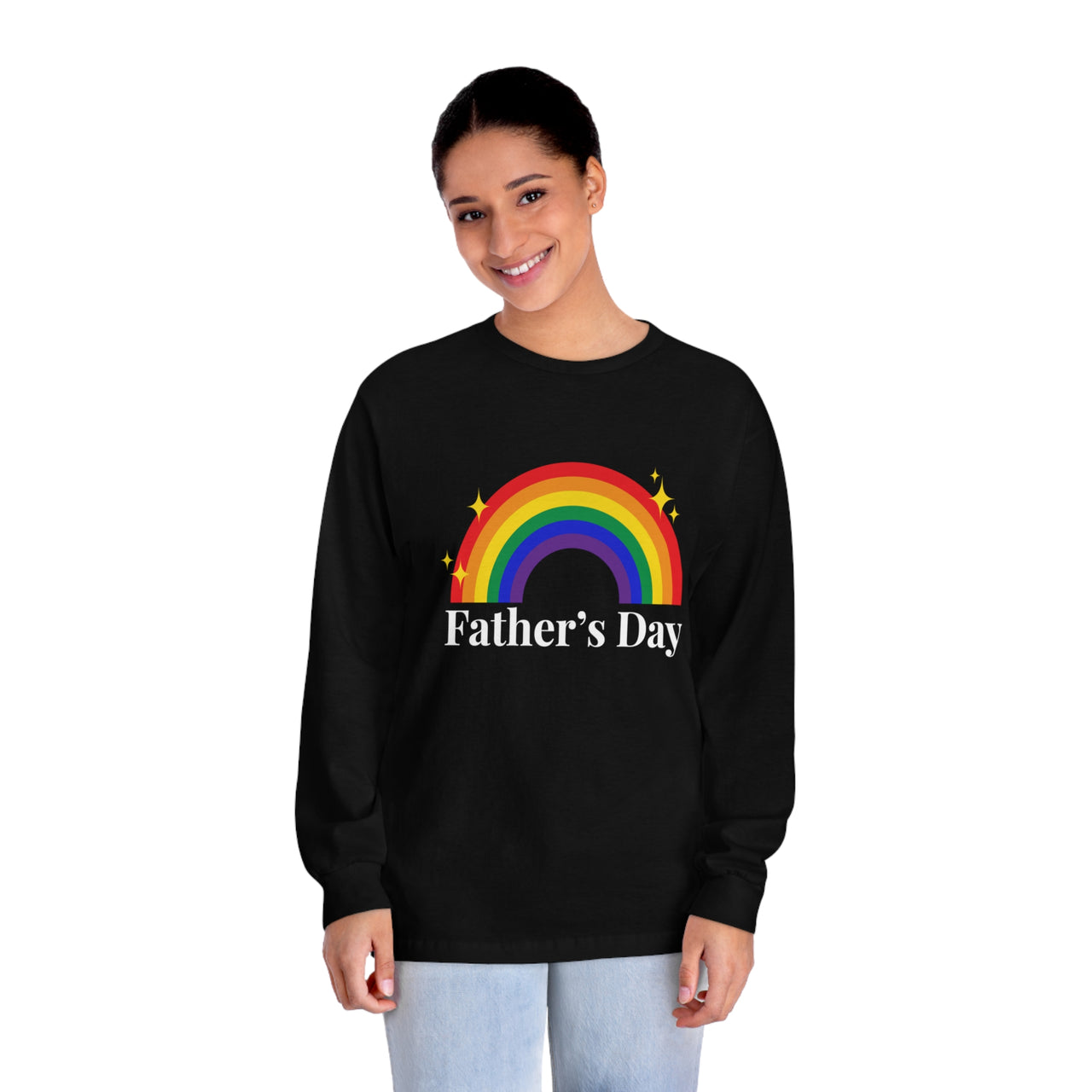 Rainbow Pride Flag Unisex Classic Long Sleeve Shirt - Father's Day Printify