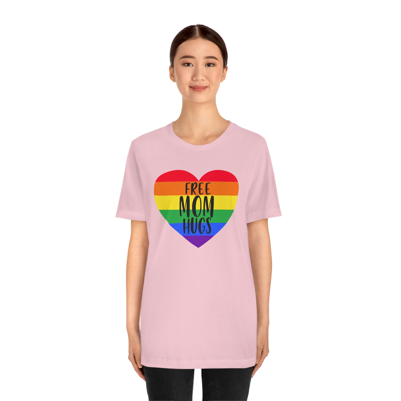 Rainbow Pride Flag Mother's Day Unisex Short Sleeve Tee - Free Mom Hugs SHAVA CO