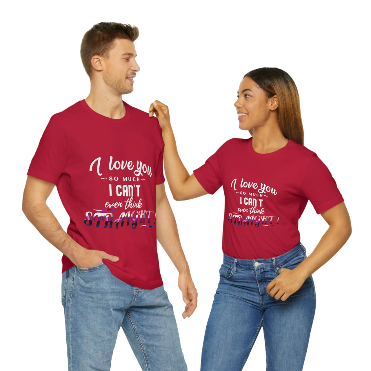 Genderfluid Flag LGBTQ Affirmation T-shirt  Unisex Size - I Can't Even Think Straight Printify