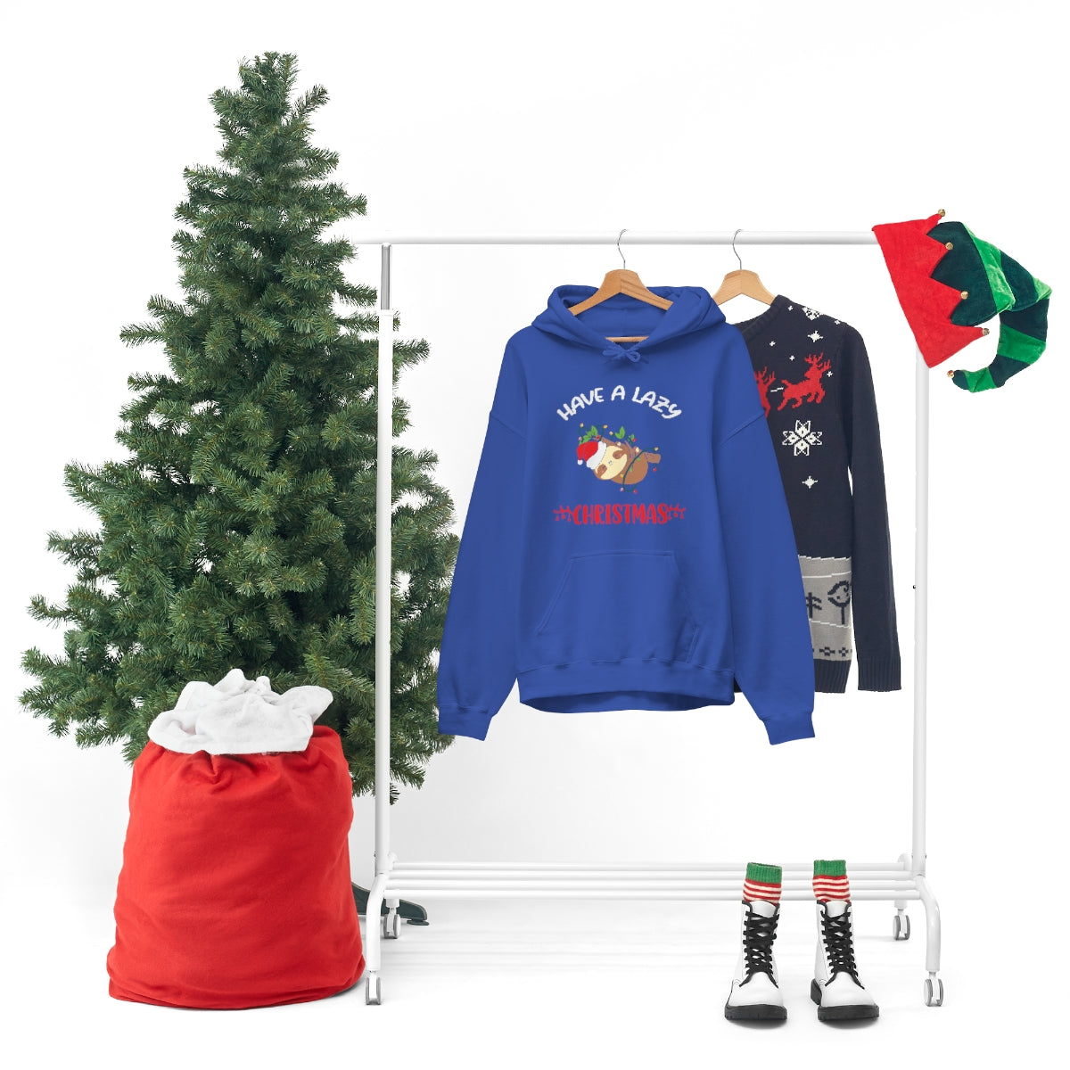 Merry Christmas Hoodie Unisex Custom Hoodie , Hooded Sweatshirt , Have a Lazy Christmas Printify