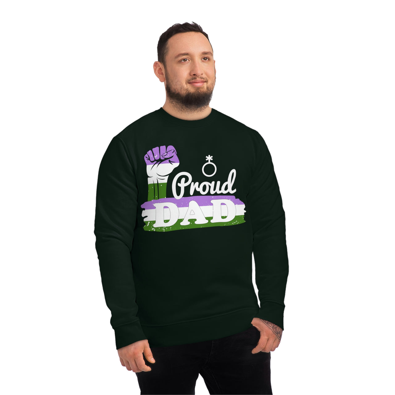 Genderqueer Pride Flag Sweatshirt Unisex Size - Proud Dad Printify