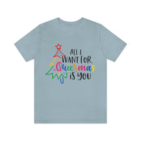 Thumbnail for Classic Unisex Christmas LGBTQ T-Shirt - All I want For Queermas Is You Printify