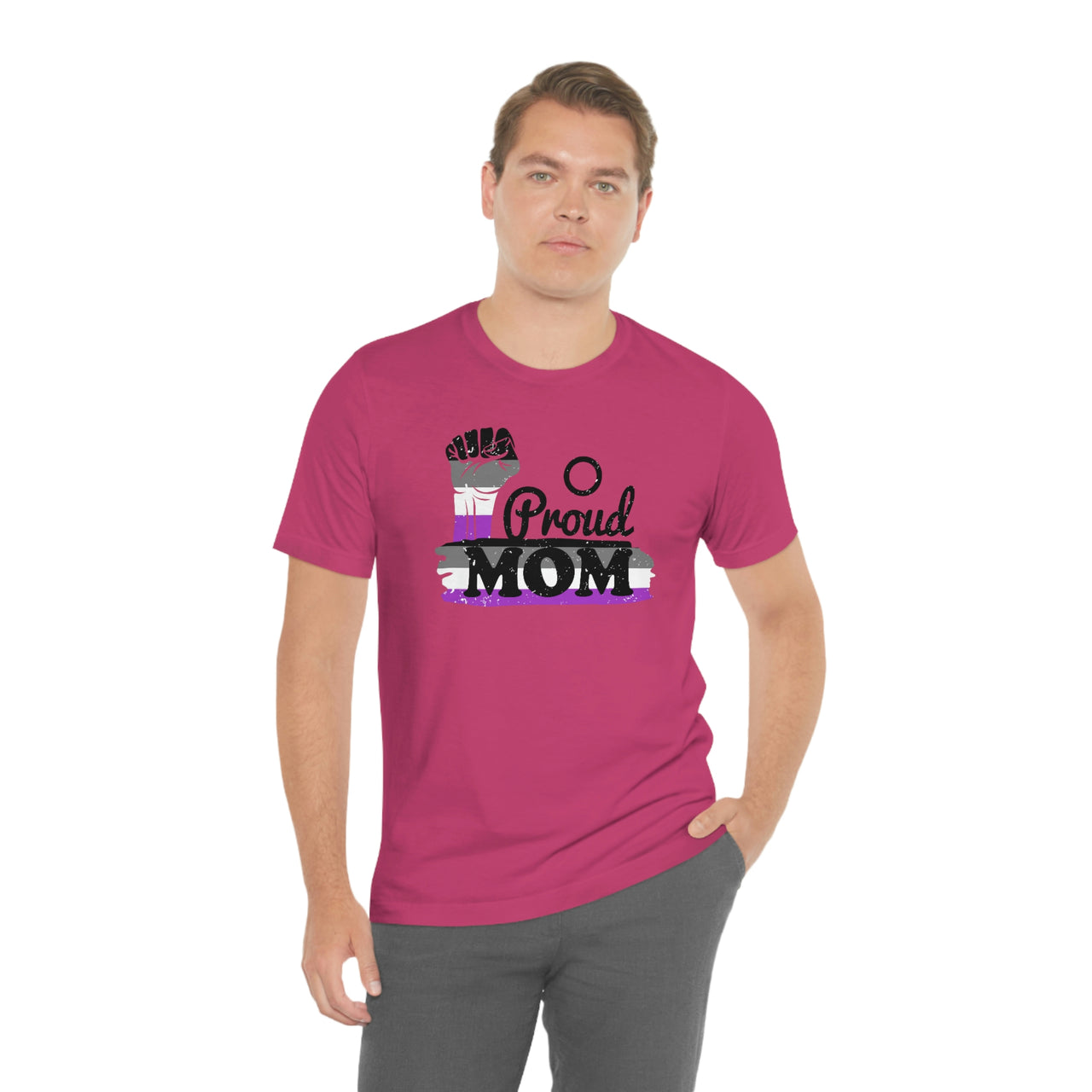 Asexual Pride Flag Mother's Day Unisex Short Sleeve Tee - Proud Mom SHAVA CO