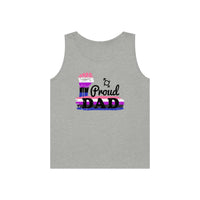 Thumbnail for Genderfluid Pride Flag Heavy Cotton Tank Top Unisex Size - Proud Dad Printify