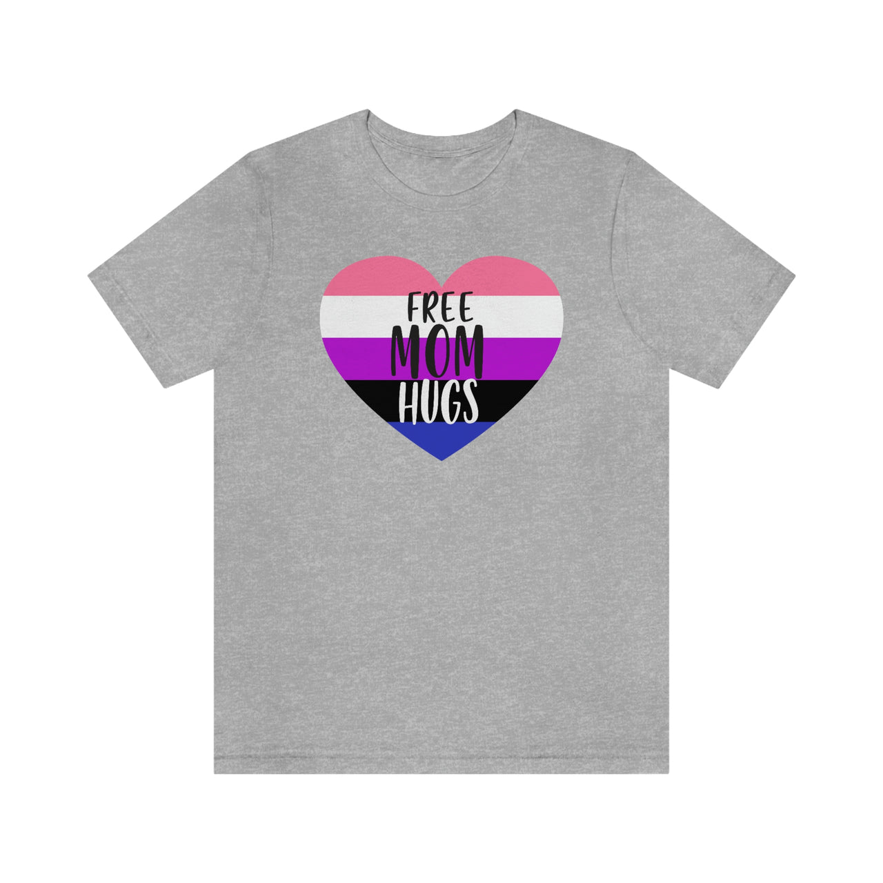 Genderfluid Pride Flag Mother's Day Unisex Short Sleeve Tee - Free Mom Hugs SHAVA CO