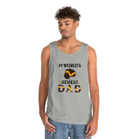 Thumbnail for Rubber Pride Flag Heavy Cotton Tank Top Unisex Size - #1 World's Sexiest Dad Printify