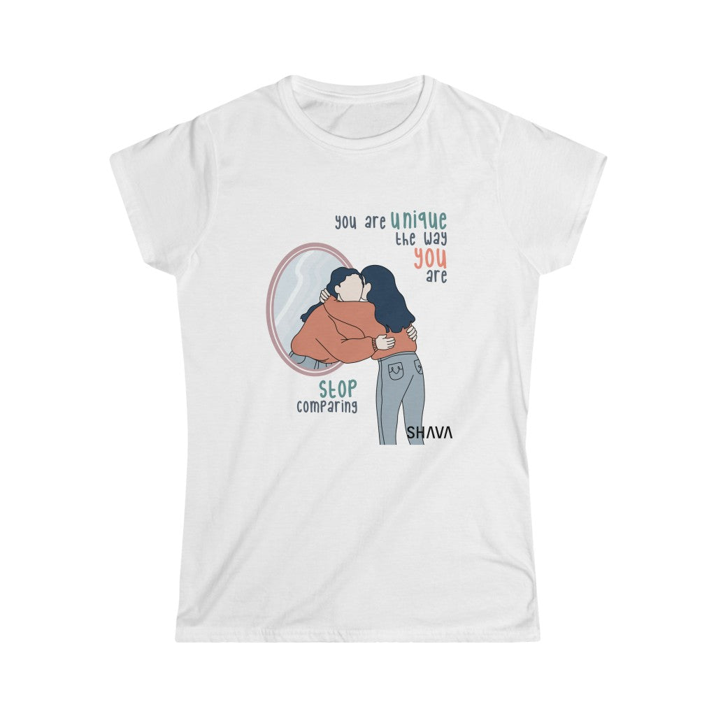 Affirmation Feminist Pro Choice T-Shirt Women’s Size - You Are Unique (White Girl) Printify