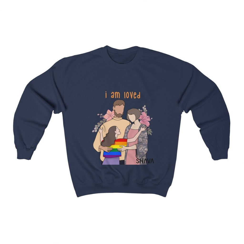 Affirmation Feminist Pro Choice Sweatshirt Women’s Size – I Am Loved (Child) Printify