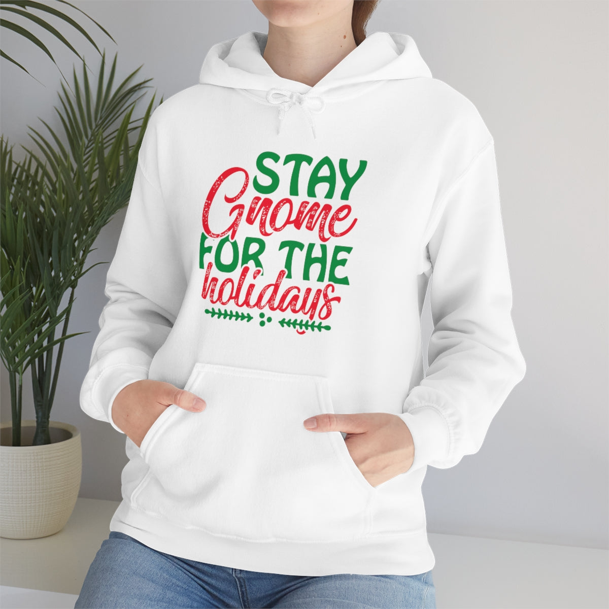 Merry Christmas Hoodie Unisex Custom Hoodie , Hooded Sweatshirt , Stay Gnome for the Holidays Printify
