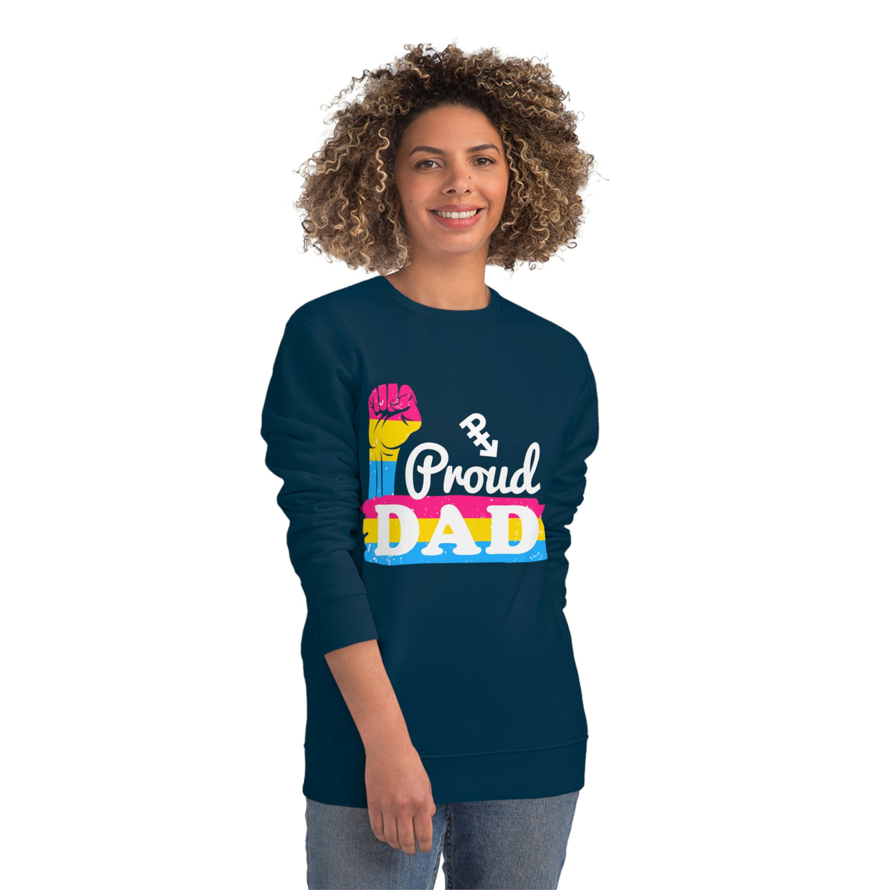 Pansexual Pride Flag Sweatshirt Unisex Size - Proud Dad Printify
