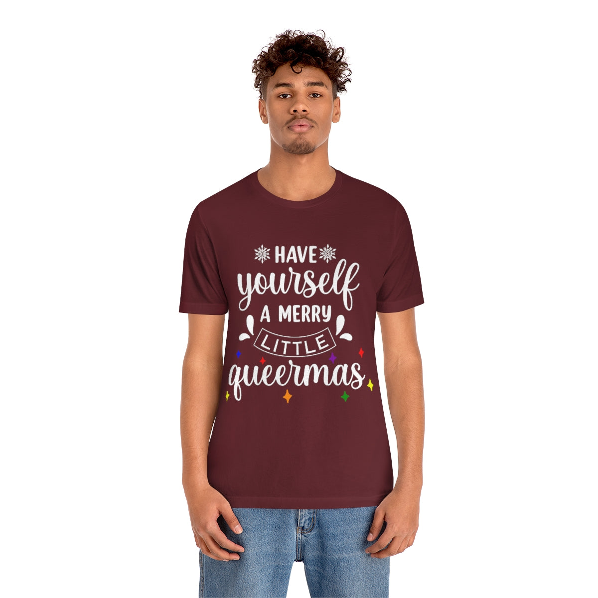 Classic Unisex Christmas LGBTQ T-Shirt - Have Yourself A Merry Little Queermas Printify