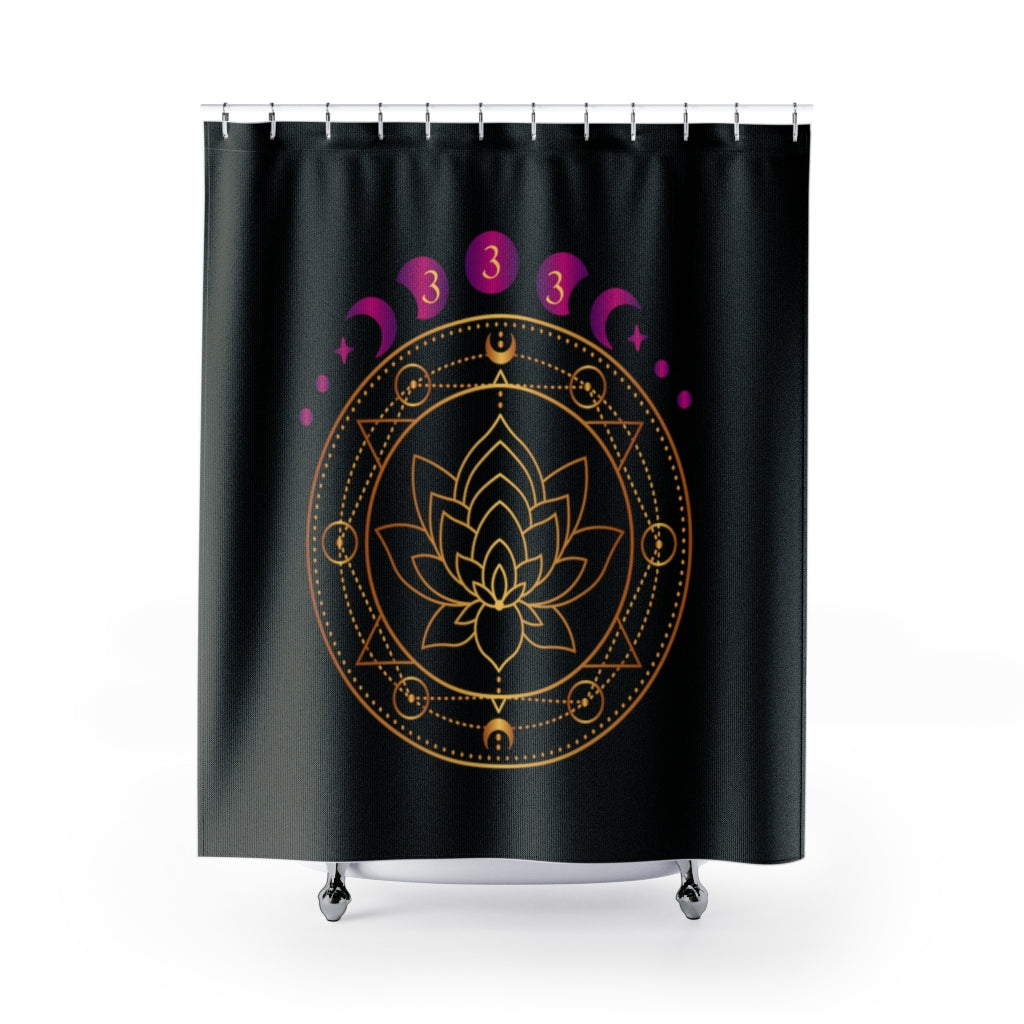 Yoga Spiritual Meditation Shower Curtains - Support 333Angel Number Printify