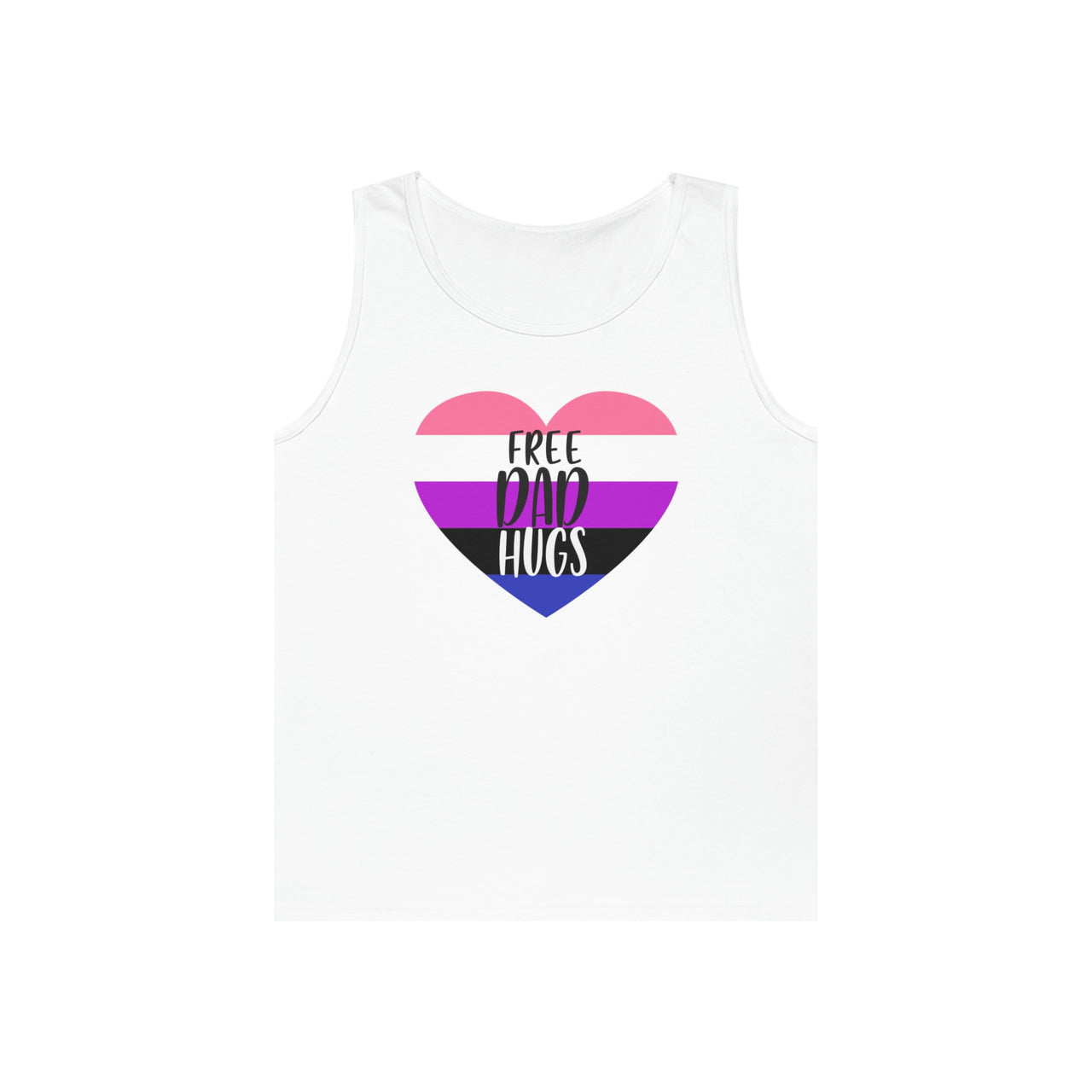 Genderfluid Pride Flag Heavy Cotton Tank Top Unisex Size - Free Dad Hugs Printify